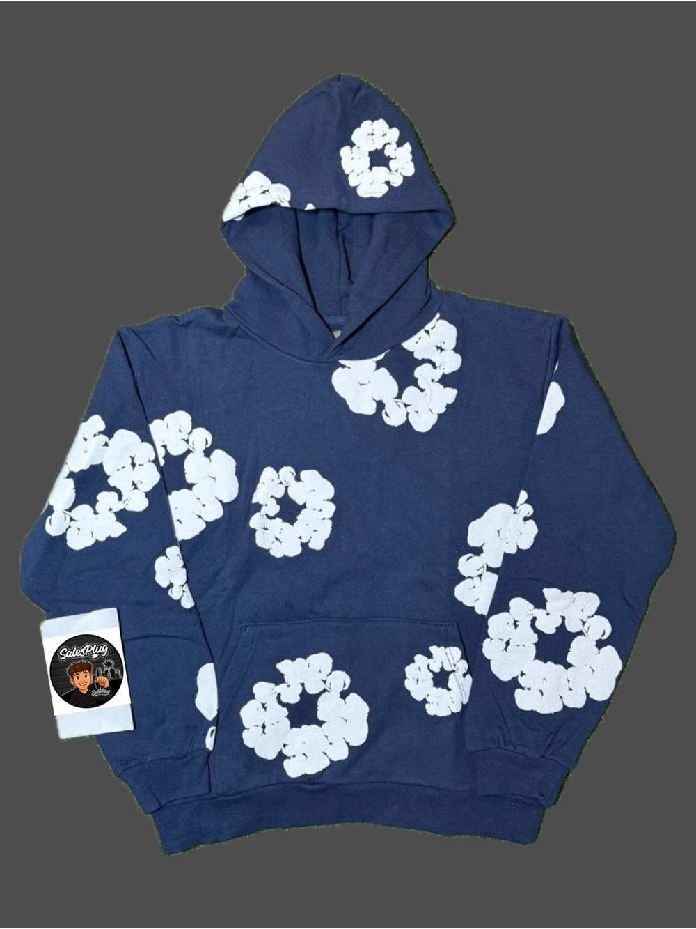 Denim Tear Navy Cotton Wreath Hoodie